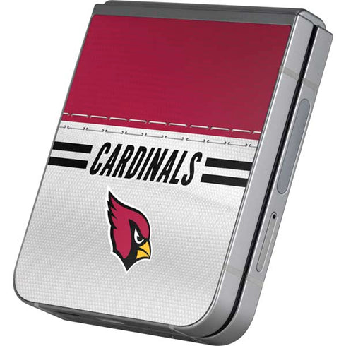 NFL Arizona Cardinals White Striped Galaxy Z Flip6 Skin