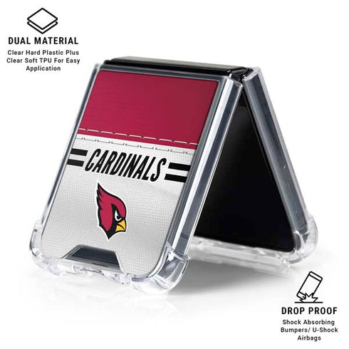 NFL Arizona Cardinals White Striped Galaxy Z Flip6 Clear Case
