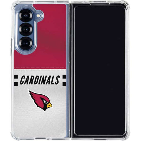 NFL Arizona Cardinals White Striped Galaxy Z Fold6 Clear Case