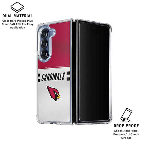 NFL Arizona Cardinals White Striped Galaxy Z Fold6 Clear Case