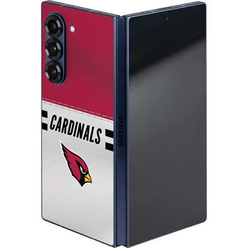 NFL Arizona Cardinals White Striped Galaxy Z Fold6 Skin