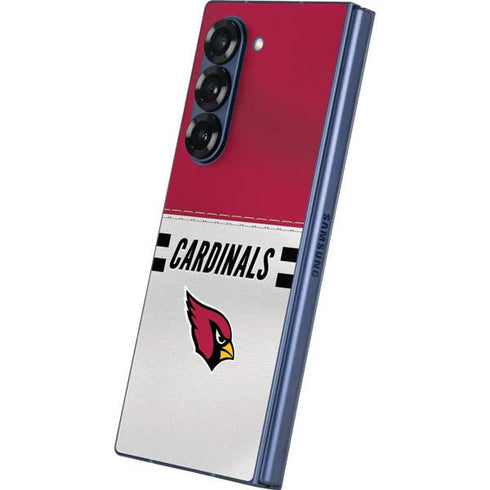 NFL Arizona Cardinals White Striped Galaxy Z Fold6 Skin