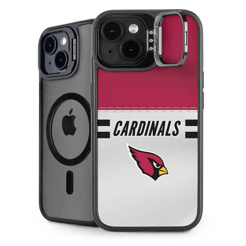 NFL Arizona Cardinals White Striped iPhone 14 Kickstand Case