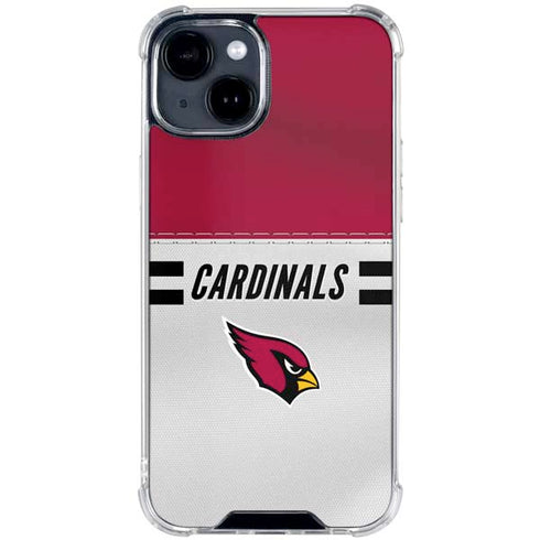 NFL Arizona Cardinals White Striped iPhone 15 Clear Case