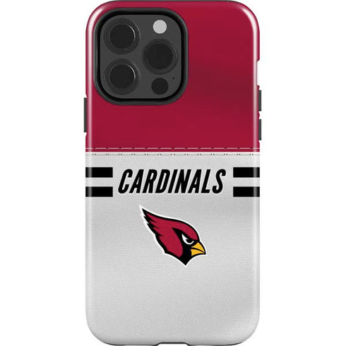NFL Arizona Cardinals White Striped iPhone 15 Pro Impact Case