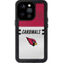 NFL Arizona Cardinals White Striped iPhone 15 Pro Waterproof Case