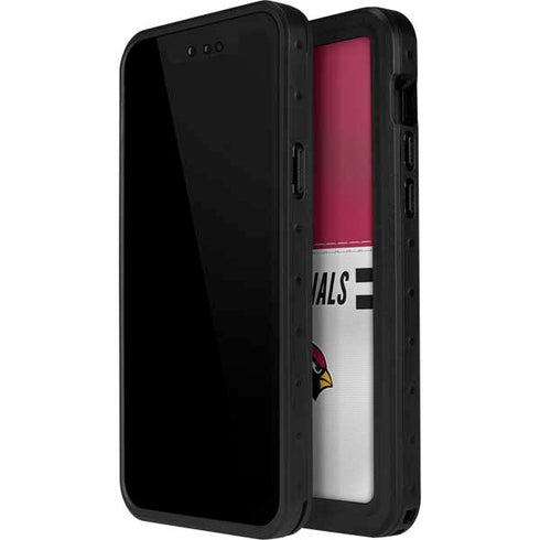 NFL Arizona Cardinals White Striped iPhone 15 Pro Waterproof Case
