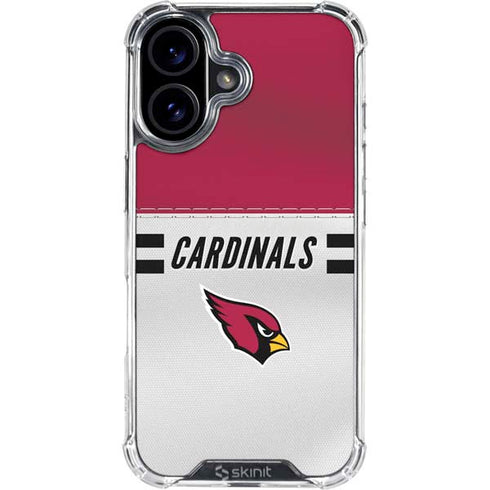 NFL Arizona Cardinals White Striped iPhone 16 Clear Case