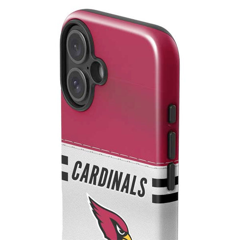 NFL Arizona Cardinals White Striped iPhone 16 Impact Case