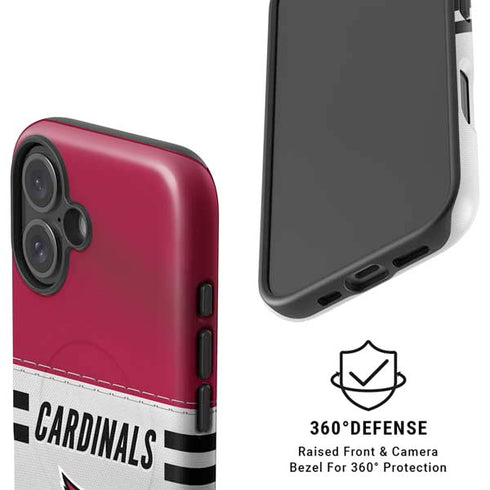 NFL Arizona Cardinals White Striped iPhone 16 Magsafe Impact Case