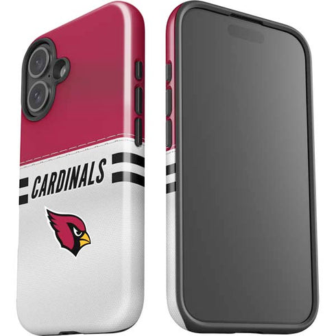 NFL Arizona Cardinals White Striped iPhone 16 Plus Impact Case