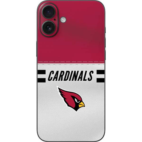 NFL Arizona Cardinals White Striped iPhone 16 Plus Skin
