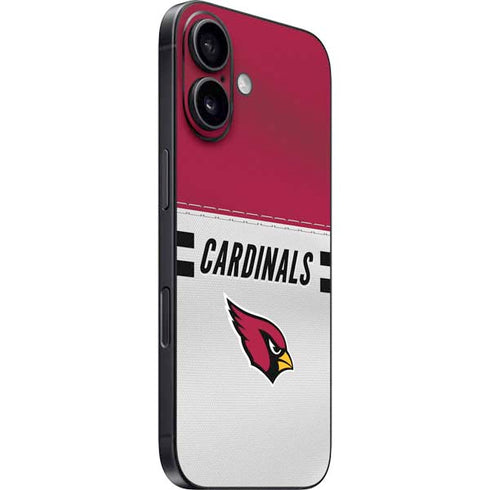 NFL Arizona Cardinals White Striped iPhone 16 Plus Skin