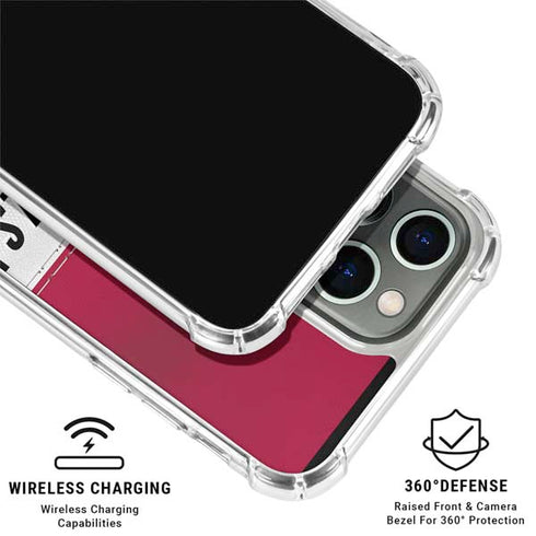 NFL Arizona Cardinals White Striped iPhone 16 Pro Clear Case