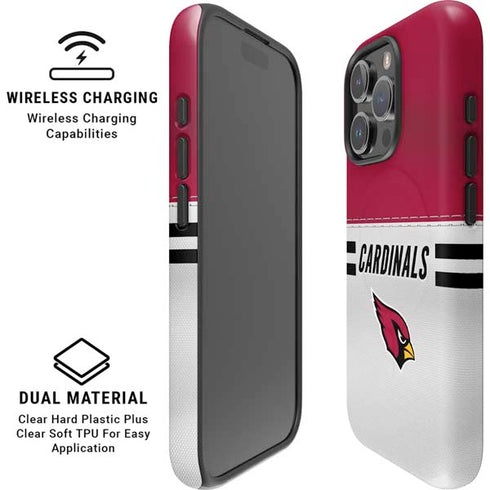 NFL Arizona Cardinals White Striped iPhone 16 Pro Magsafe Impact Case