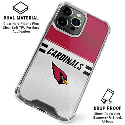 NFL Arizona Cardinals White Striped iPhone 16 Pro Max Clear Case