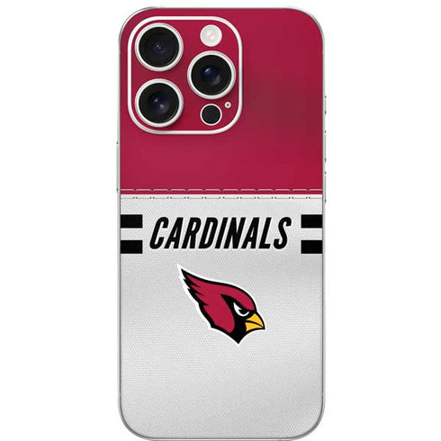 NFL Arizona Cardinals White Striped iPhone 16 Pro Skin