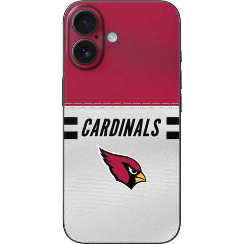 NFL Arizona Cardinals White Striped iPhone 16 Skin