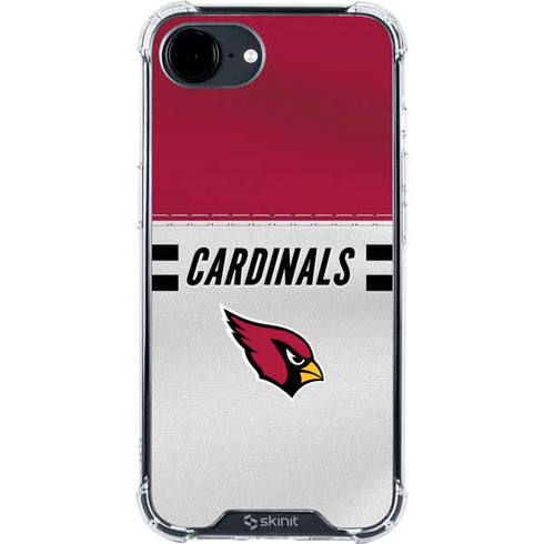 NFL Arizona Cardinals White Striped iPhone 16e Clear Case