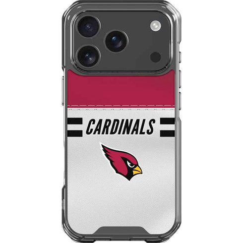 NFL Arizona Cardinals White Striped iPhone 18 Pro Clear Case