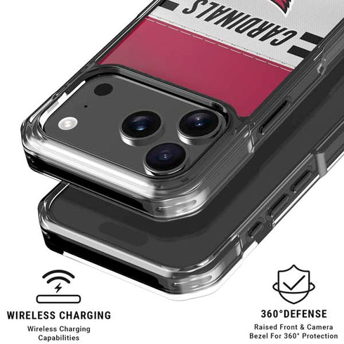 NFL Arizona Cardinals White Striped iPhone 18 Pro Clear Case