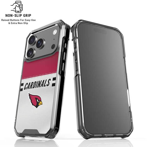 NFL Arizona Cardinals White Striped iPhone 18 Pro Clear Case