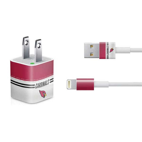 NFL Arizona Cardinals White Striped iPhone Charger (5W USB) Skin