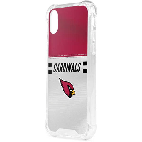 NFL Arizona Cardinals White Striped iPhone XS Clear Case