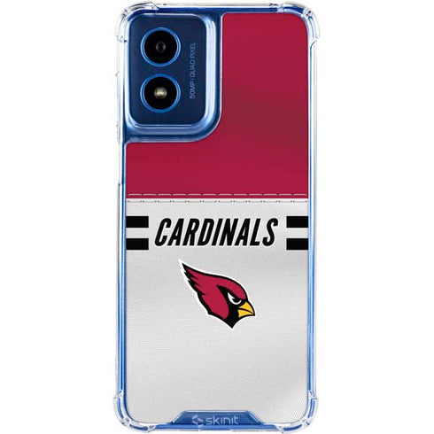 NFL Arizona Cardinals White Striped Moto G 5G (2024) Clear Case
