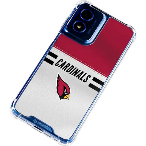 NFL Arizona Cardinals White Striped Moto G 5G (2024) Clear Case
