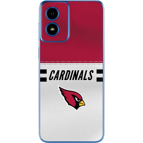 NFL Arizona Cardinals White Striped Moto G Play 4G (2024) Skin