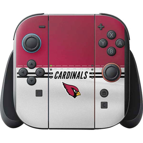 NFL Arizona Cardinals White Striped Nintendo Switch 2 (2025) with Joy-Con Skin