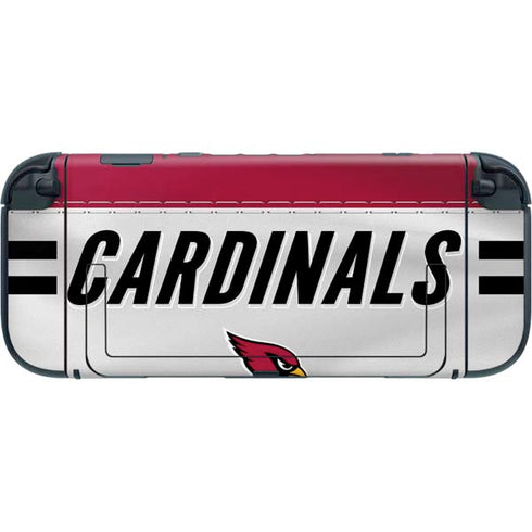 NFL Arizona Cardinals White Striped Nintendo Switch 2 (2025) with Joy-Con Skin