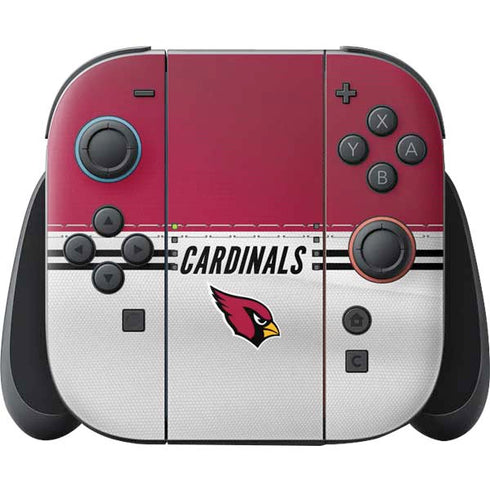 NFL Arizona Cardinals White Striped Nintendo Switch 2 (2025) Joy-Con Controller Skin