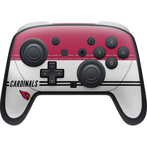 NFL Arizona Cardinals White Striped Nintendo Switch 2 (2025) Pro Controller Skin
