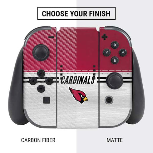 NFL Arizona Cardinals White Striped Nintendo Switch Bundle Skin