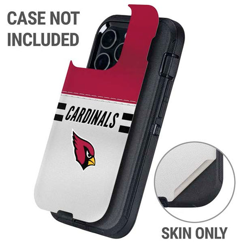 NFL Arizona Cardinals White Striped Otterbox Defender iPhone Skin