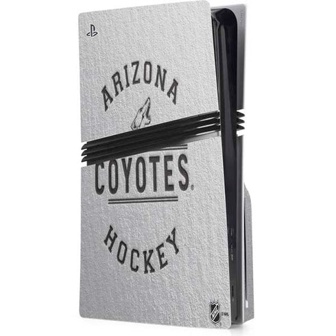 NHL Arizona Coyotes Black Text PS5 Pro Disk Console Skin