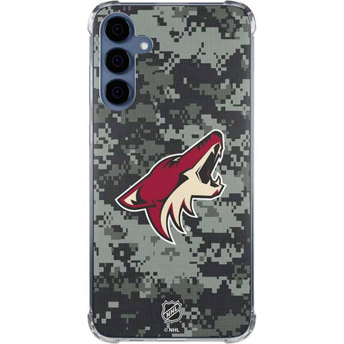 NHL Arizona Coyotes Camo Galaxy A55 5G Clear Case