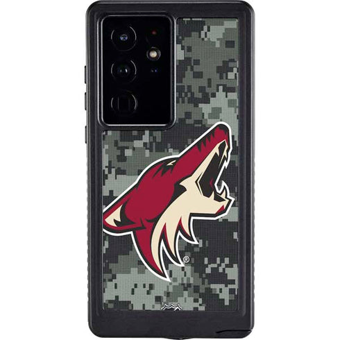 NHL Arizona Coyotes Camo Galaxy S24 Ultra Waterproof Case
