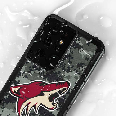 NHL Arizona Coyotes Camo Galaxy S24 Ultra Waterproof Case