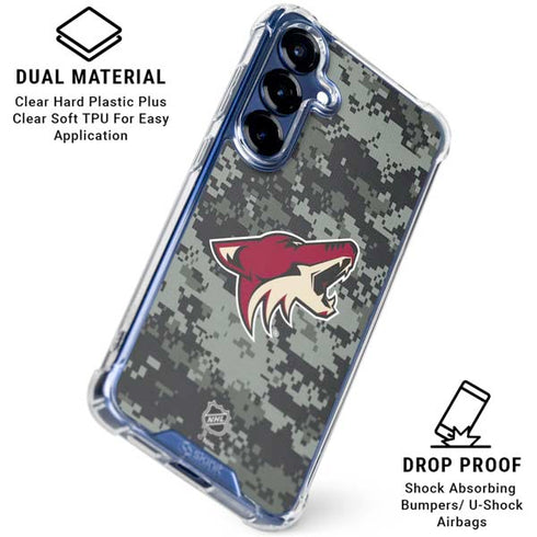 NHL Arizona Coyotes Camo Galaxy S25 Clear Case