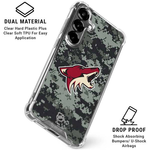NHL Arizona Coyotes Camo Galaxy S26 Clear Case