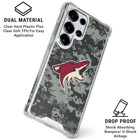 NHL Arizona Coyotes Camo Galaxy S26 Ultra Clear Case