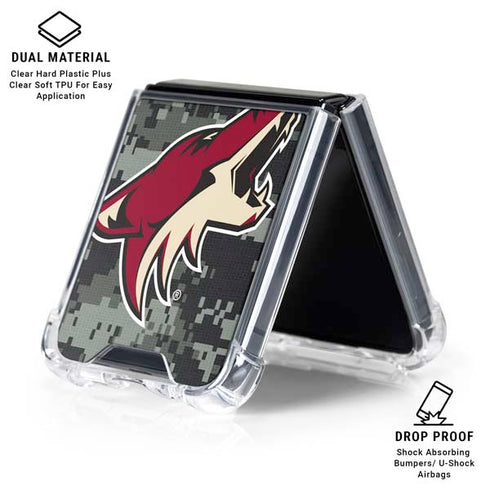 NHL Arizona Coyotes Camo Galaxy Z Flip6 Clear Case