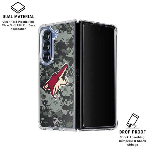 NHL Arizona Coyotes Camo Galaxy Z Fold6 Clear Case