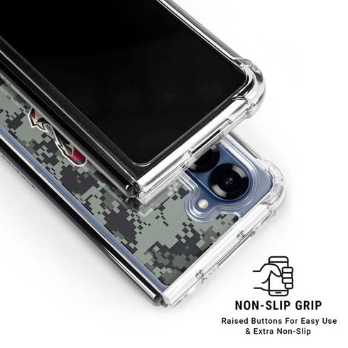 NHL Arizona Coyotes Camo Galaxy Z Fold6 Clear Case