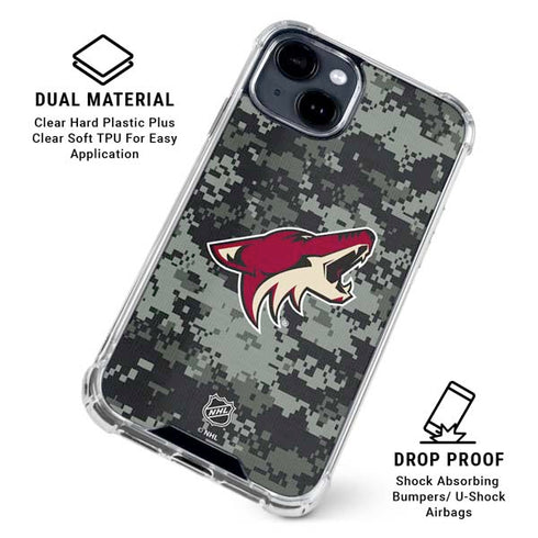 NHL Arizona Coyotes Camo iPhone 15 Clear Case