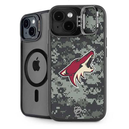 NHL Arizona Coyotes Camo iPhone 15 Plus Kickstand Case