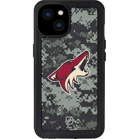 NHL Arizona Coyotes Camo iPhone 15 Plus Waterproof Case